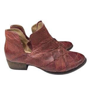 Seychelles Deep Sea Red Woven Side Cutout Western Booties size 7.5